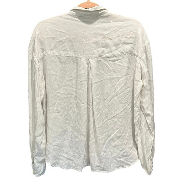 HOPE  STHLM White Gauzy Classic Coastal Basic Button Down Shirt Small - Picture 3 of 10